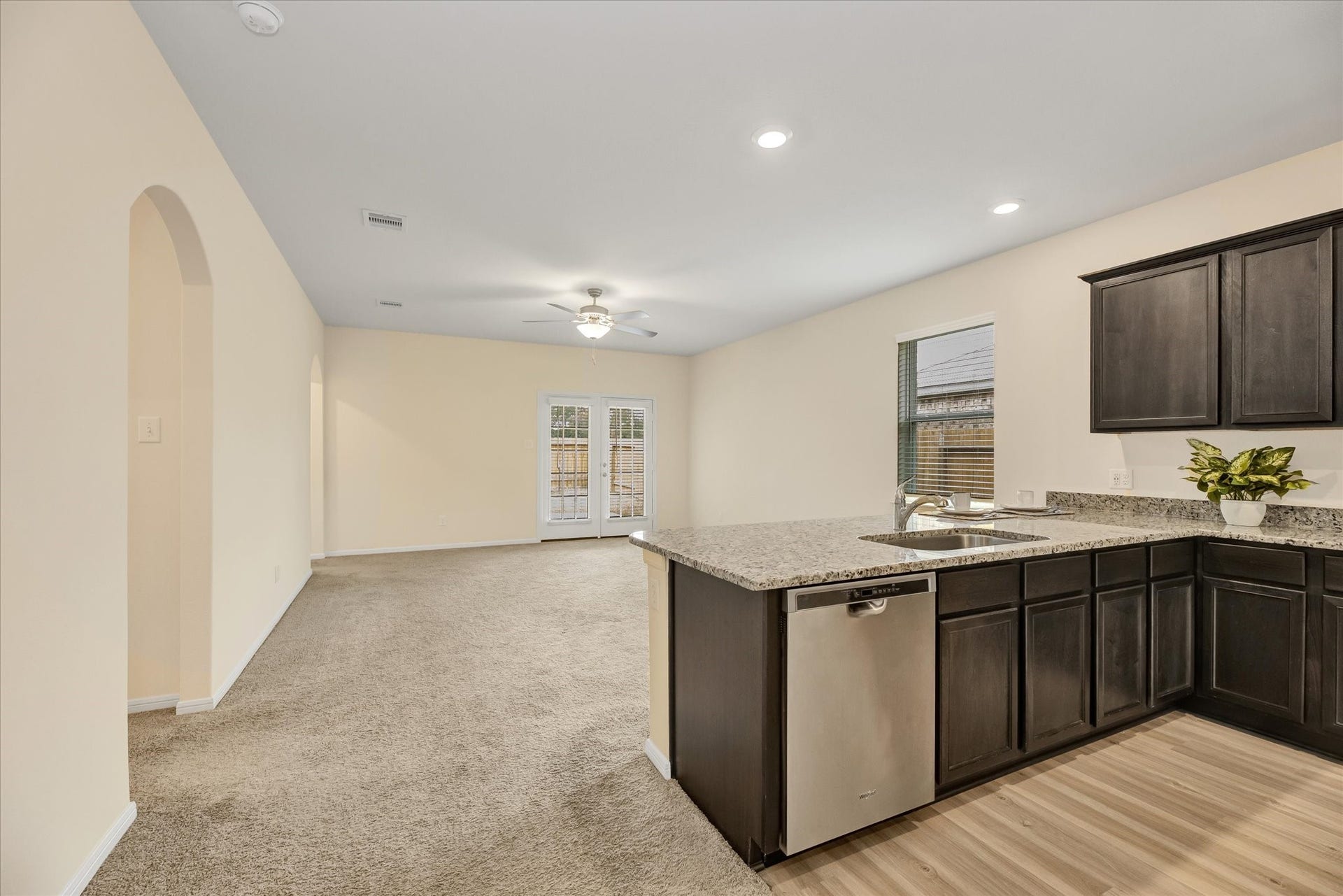 2136 Mule Ridge Drive, Katy, TX 77493 Kitchen and living area.
