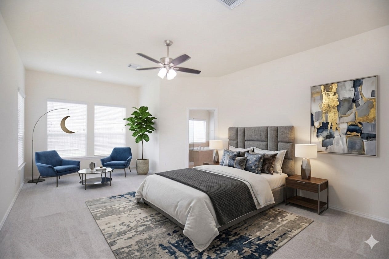 8802 Rocky Knoll Lane, Rosenberg, TX 77469 Spacious Primary master bedroom with sitting area