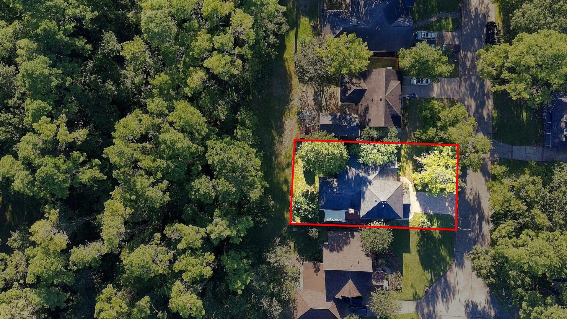 14515 Moss Creek Lane, Cypress, TX 77429 Aerial View of House and green space