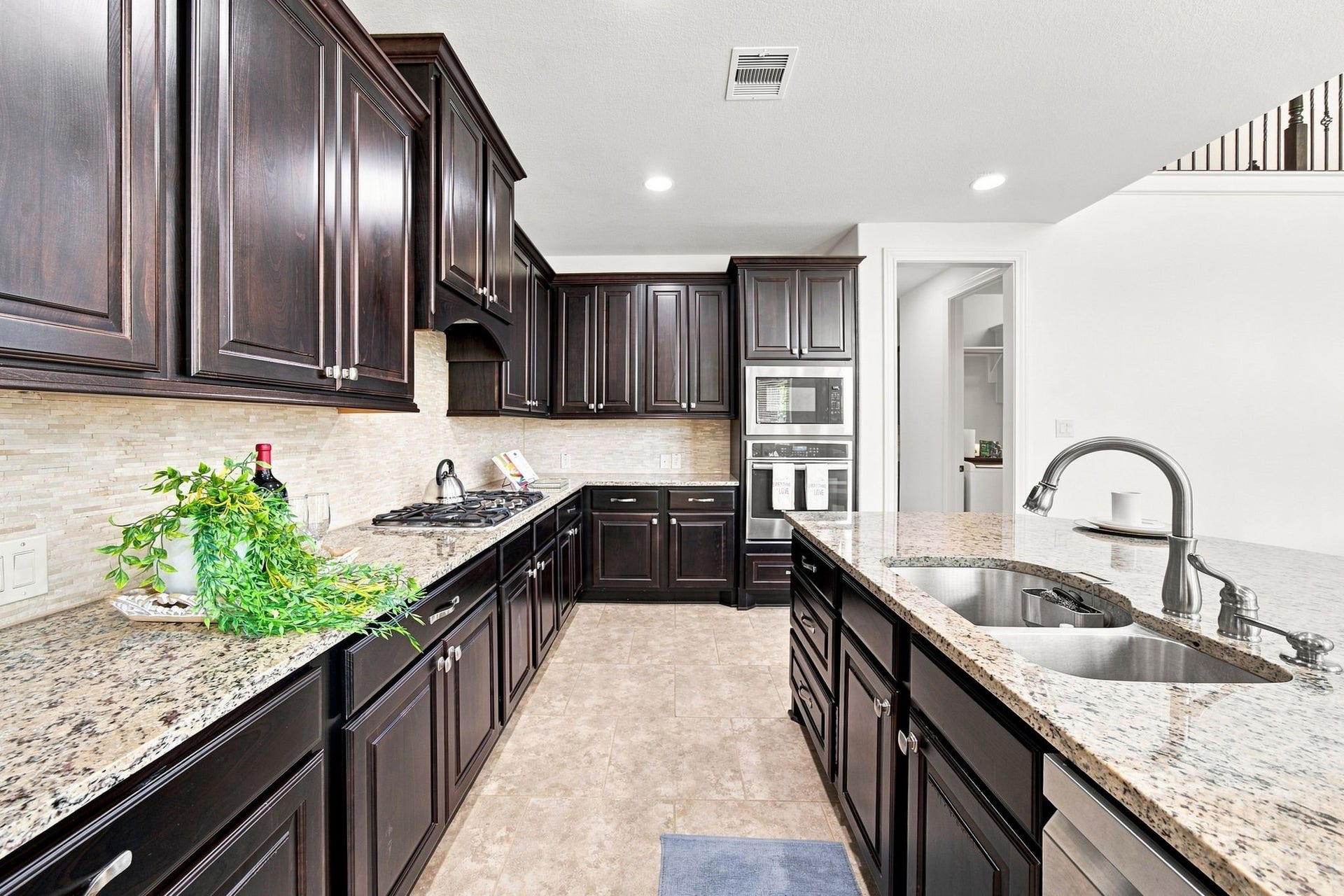 This kitchen has tons of cabinet space.