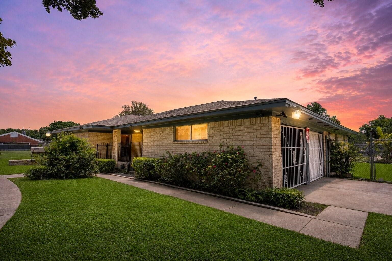 4402 Balkin Street, Houston, TX 77021 Front Exterior Virtually Enhanced Twilight