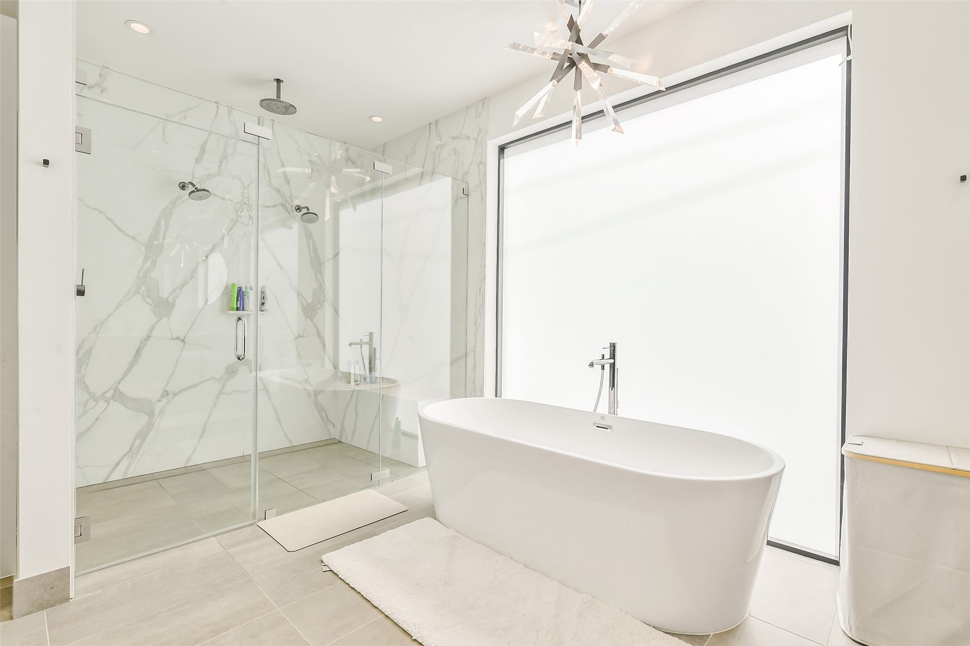 3003 Virginia Street, Houston, TX 77098 Primary bathroom with oversized shower and free standing tub