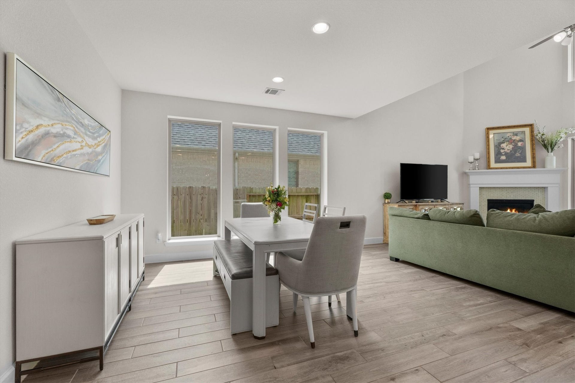 Whether entertaining a crowd or enjoying a quiet evening in, this inviting space adapts beautifully to every occasion.
