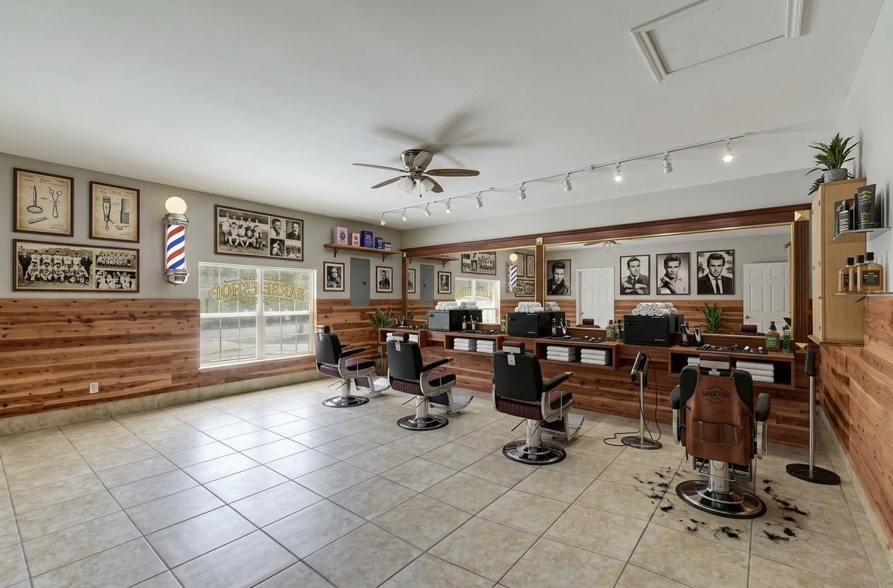 6719 Radcliffe Street, Houston, TX 77091 Virtually staged as a barbershop