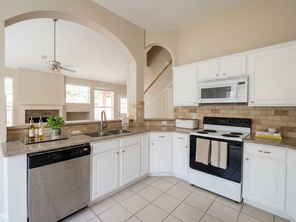 802 Portsmouth Drive, Pearland, TX 77584 Digital staged kitchen