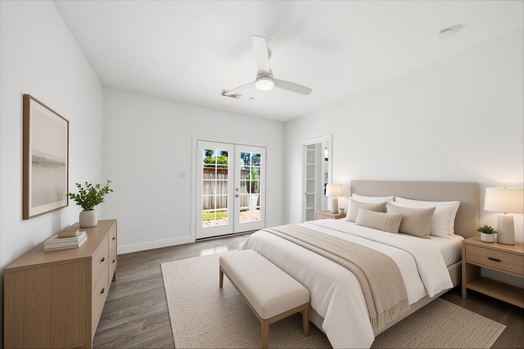 11110 Sherwood Forest Glen Drive, Houston, TX 77043 Staged photo of the first floor secondary bedroom.