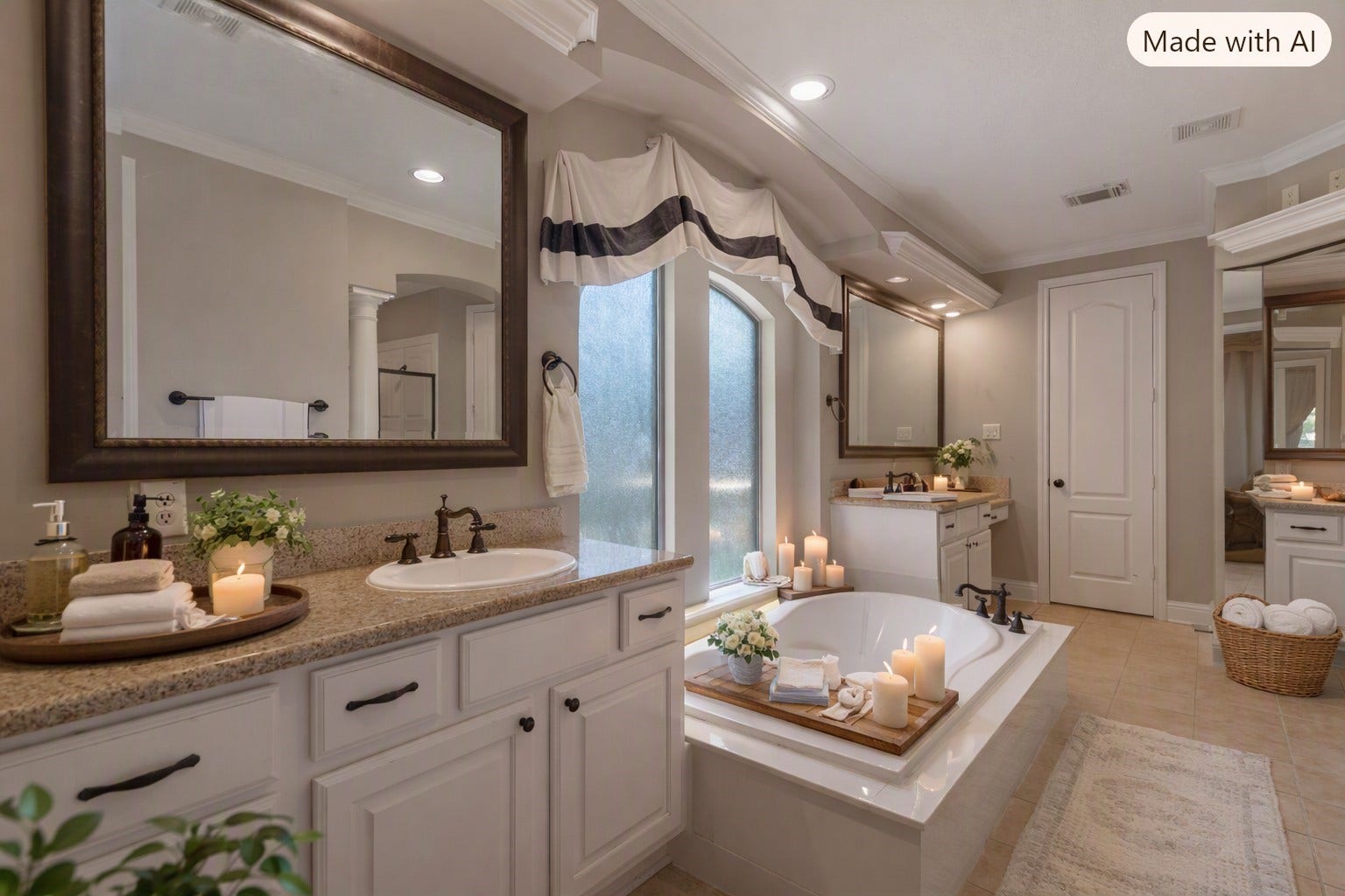 2525 W Ranch Drive, Friendswood, TX 77546 Virtually staged: Bright, spacious and beautifully finished master bath.