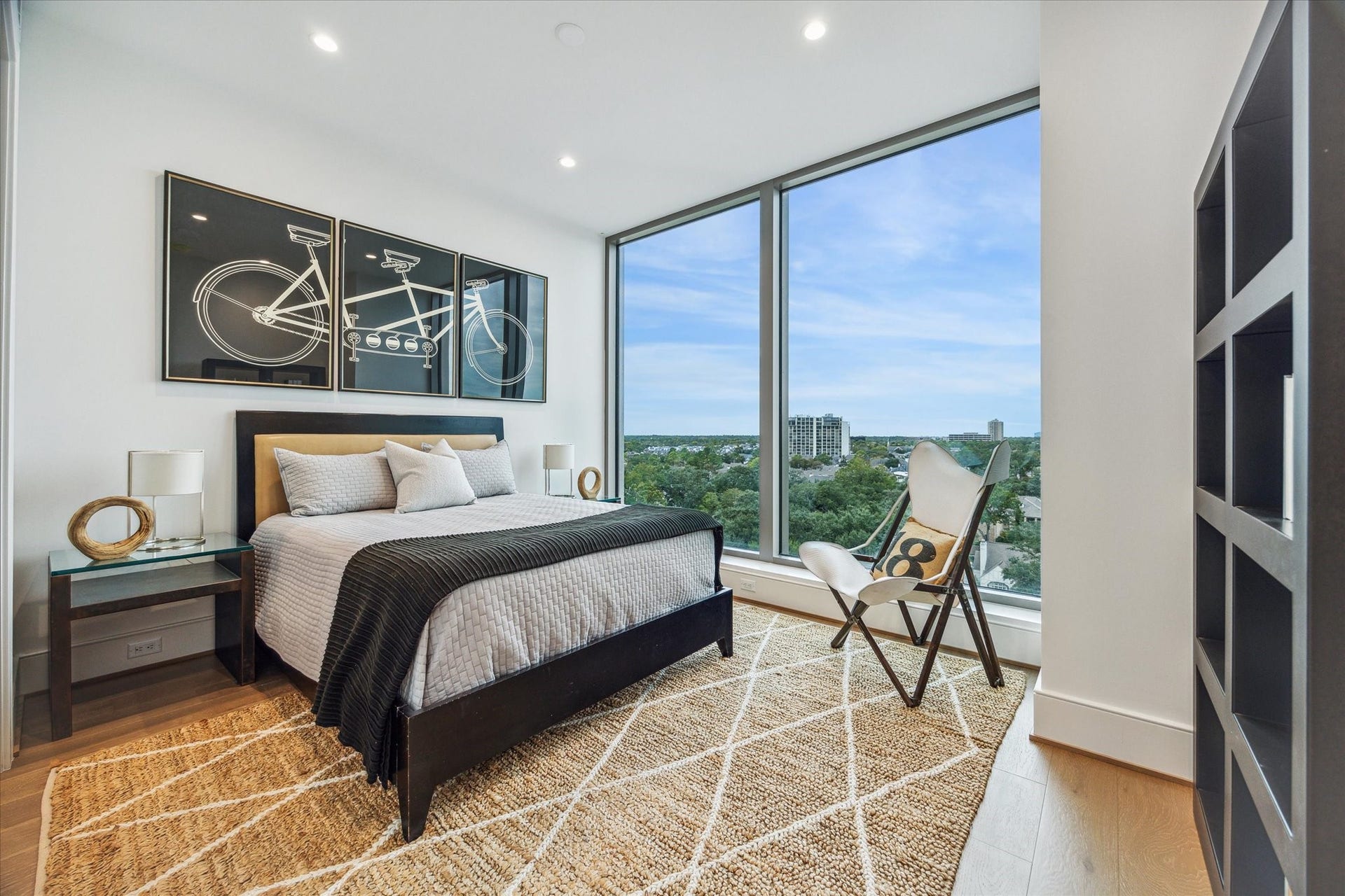 5656 San Felipe Street, #606, Houston, TX 77056 Second En-suite guest bedroom with Northern views. Photos are of a similar unit with the same floor plan