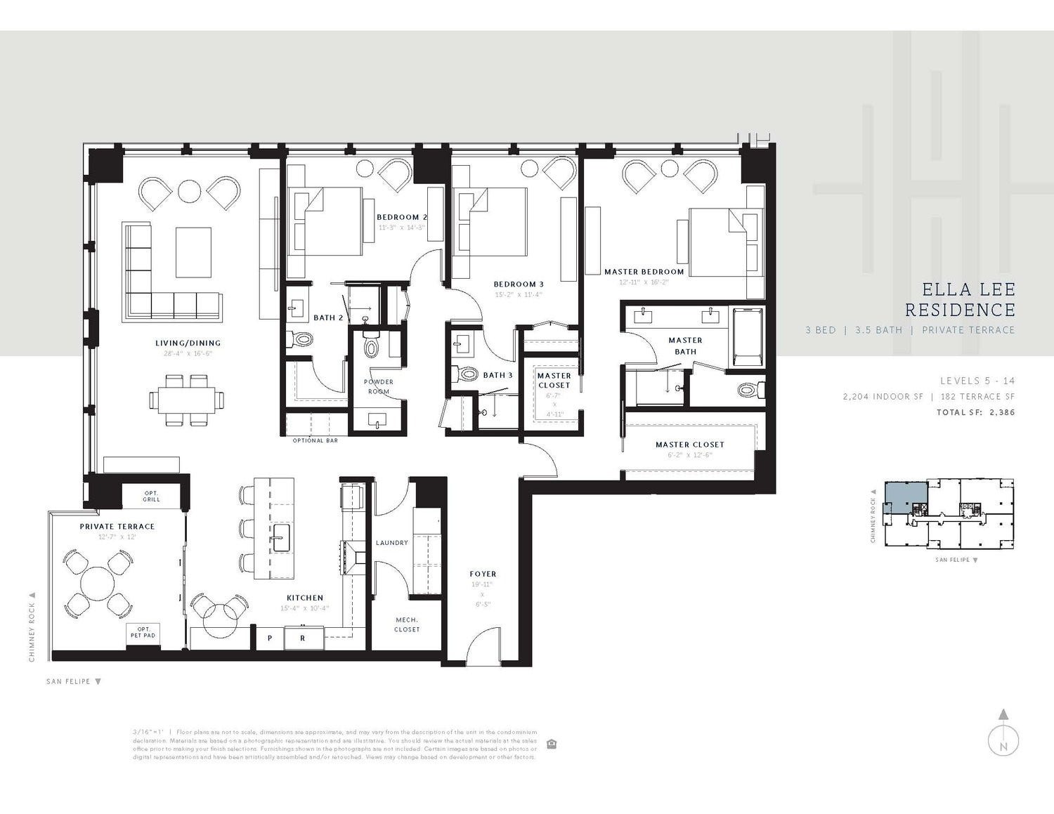 5656 San Felipe Street, #606, Houston, TX 77056 Ella Lee Floor Plan.