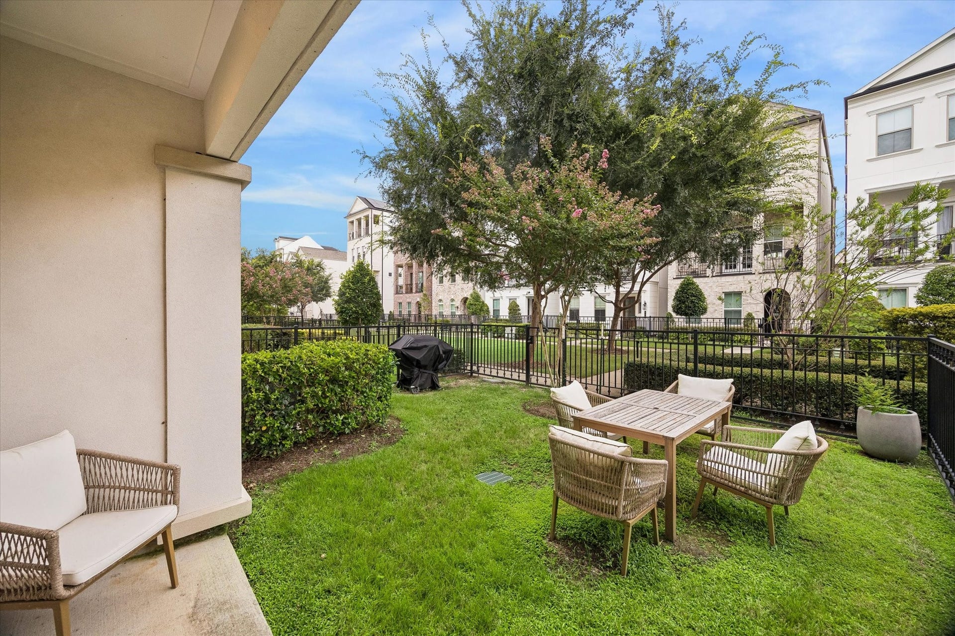 956 Dunleigh Meadows Lane, Houston, TX 77055 Enjoy your own private fenced outdoor space, a rare feature that provides additional room for relaxation, pets, or gardening.