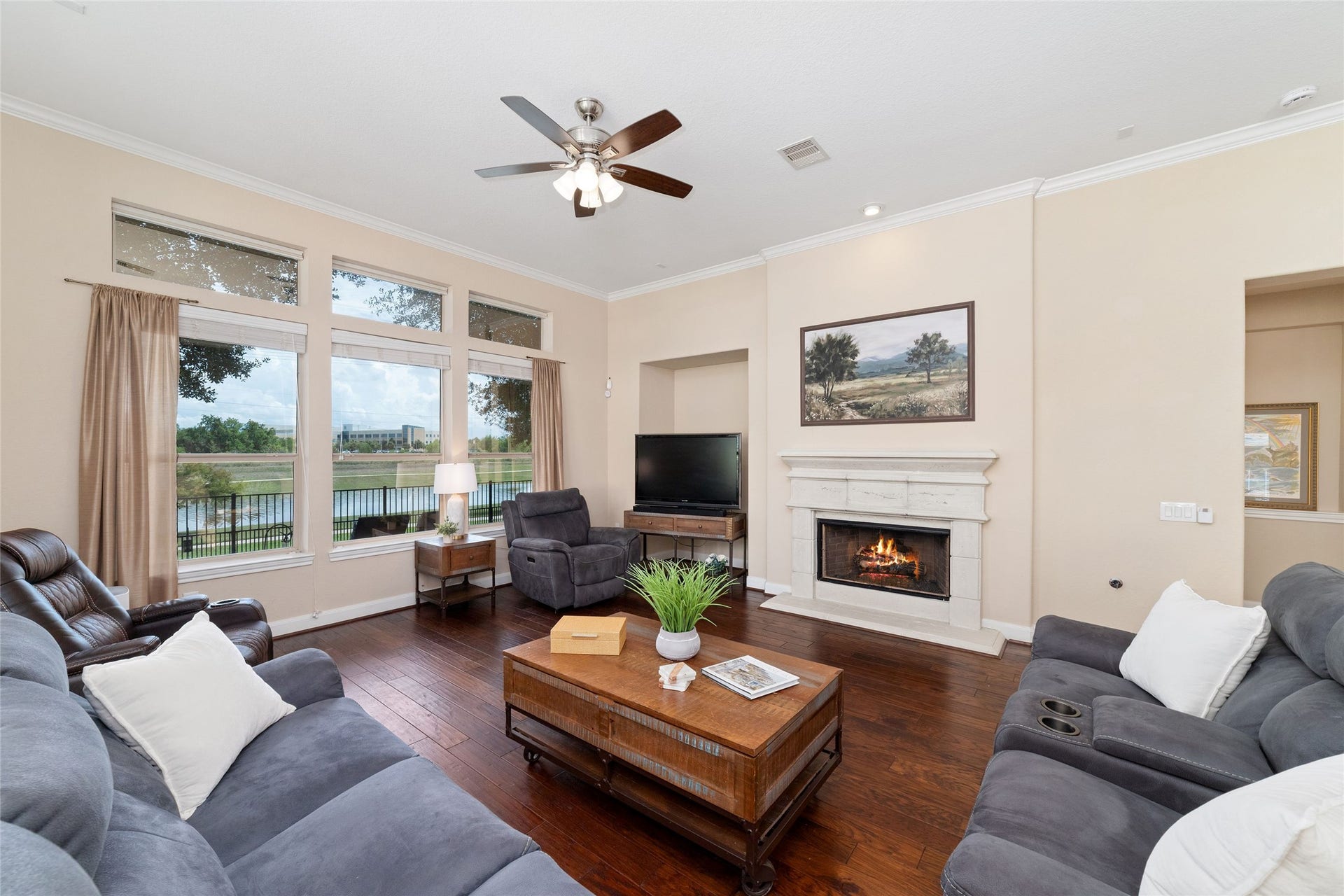 9234 E Canyon Lake Springs Drive, Cypress, TX 77433 This living room is where everyone will want to be! Check out the view!!!