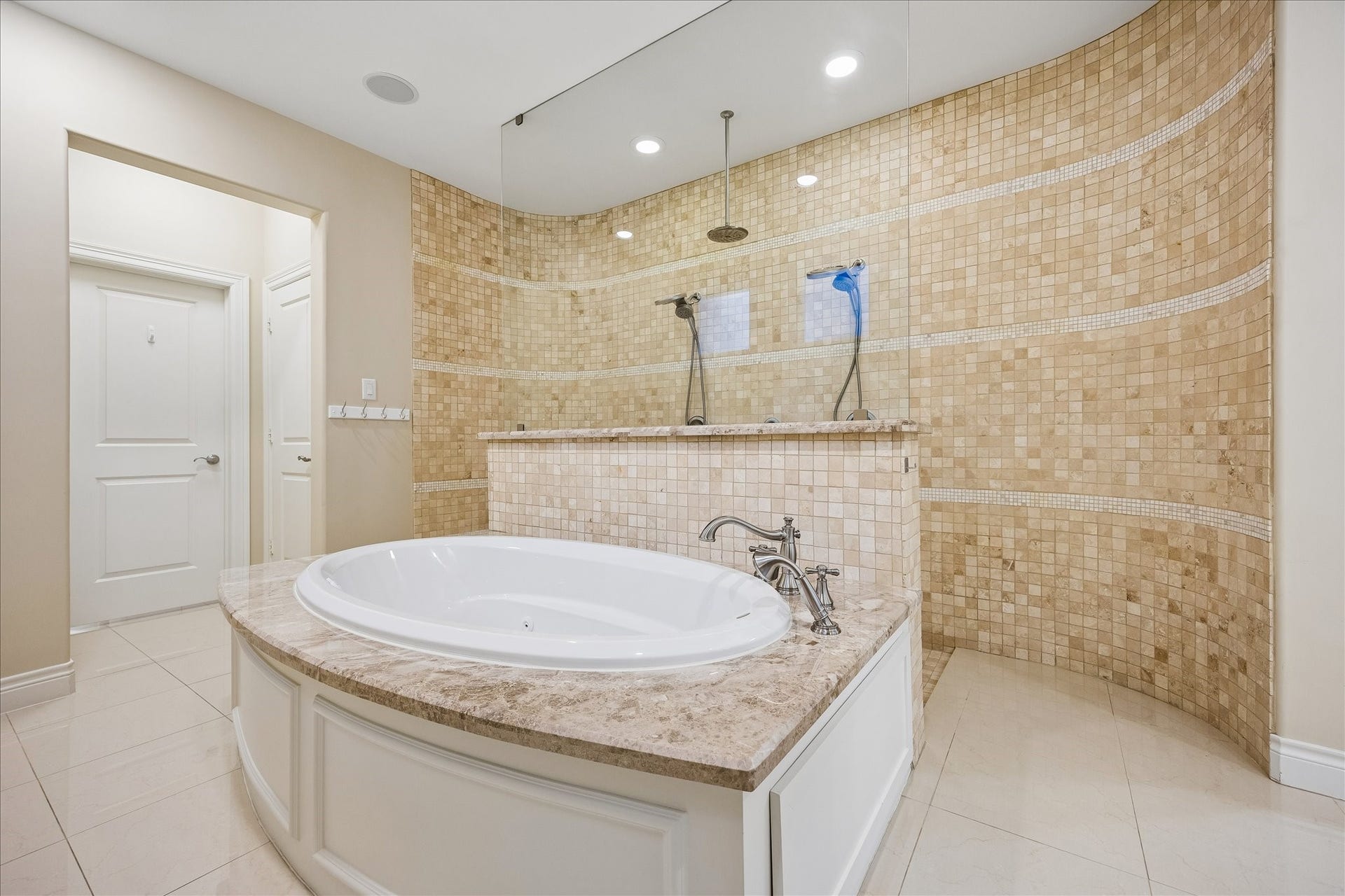 Primary bath spa like tub and shower