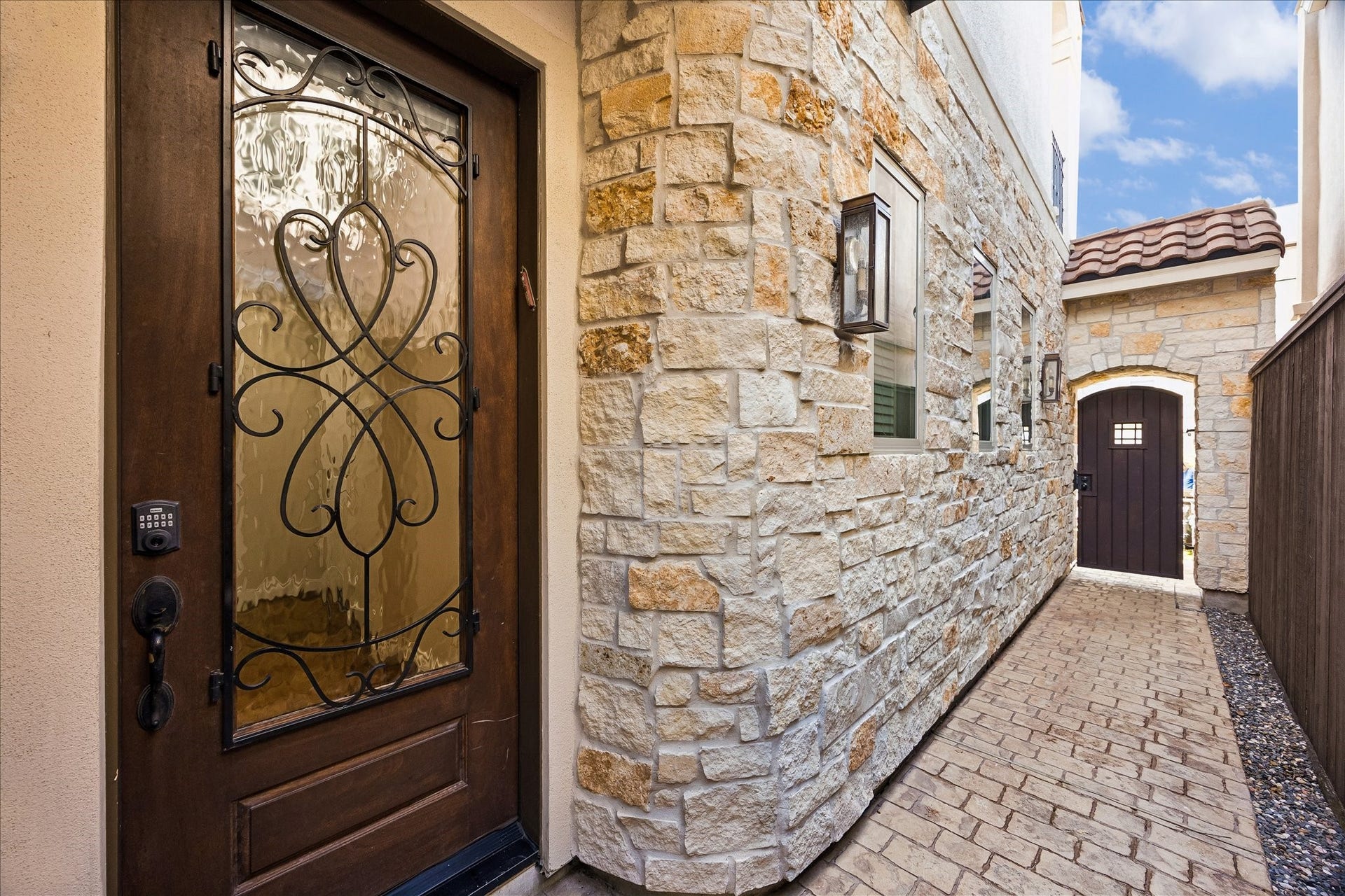 Private walkway to the front door.