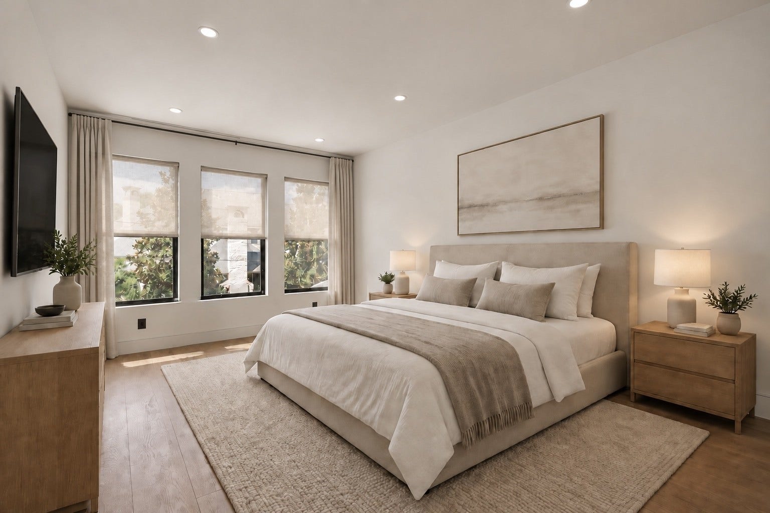 827 Bunker Hill Road, Houston, TX 77024 Third bedroom, virtually staged