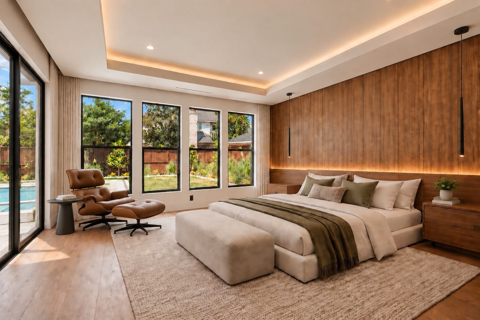 827 Bunker Hill Road, Houston, TX 77024 Master bedroom, virtually staged