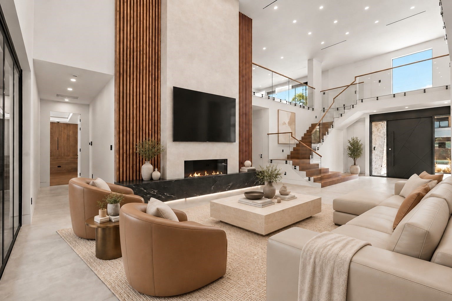 827 Bunker Hill Road, Houston, TX 77024 Living room, virtually staged