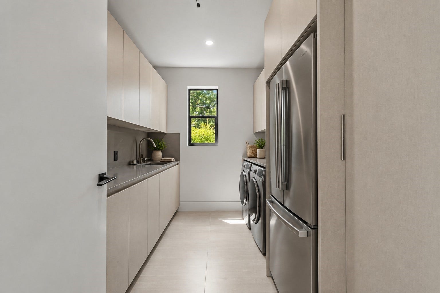 827 Bunker Hill Road, Houston, TX 77024 Second floor laundry room, virtually staged