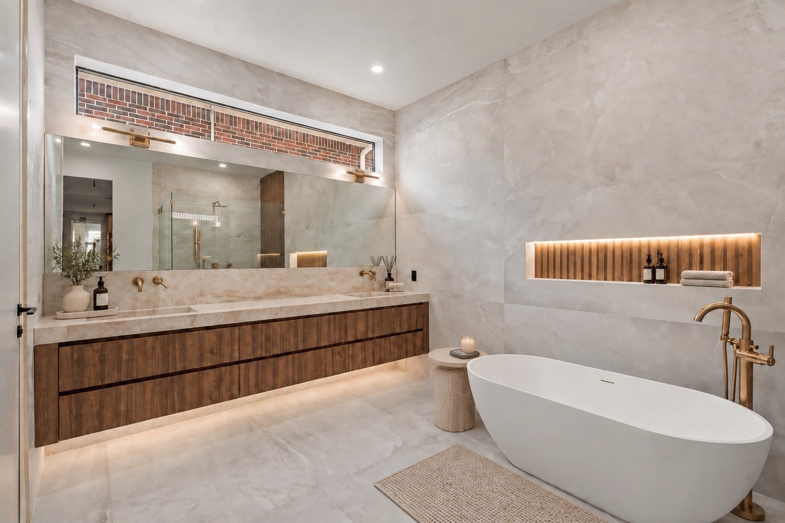 827 Bunker Hill Road, Houston, TX 77024 Master bathroom, virtually staged