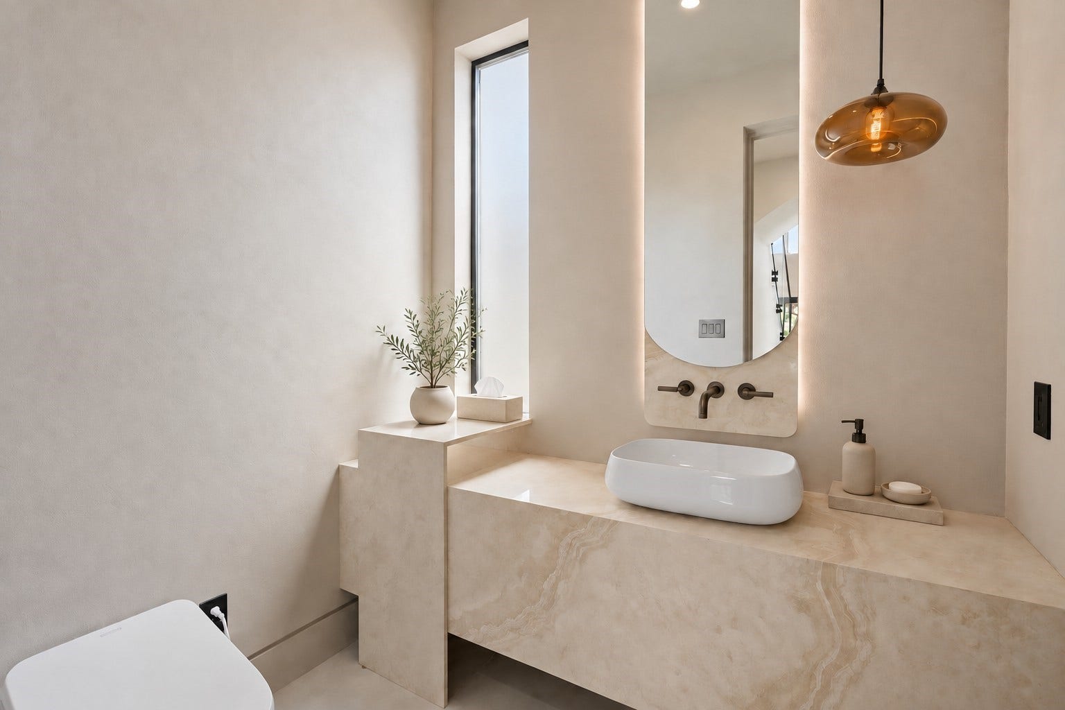 827 Bunker Hill Road, Houston, TX 77024 First floor powder room, virtually staged