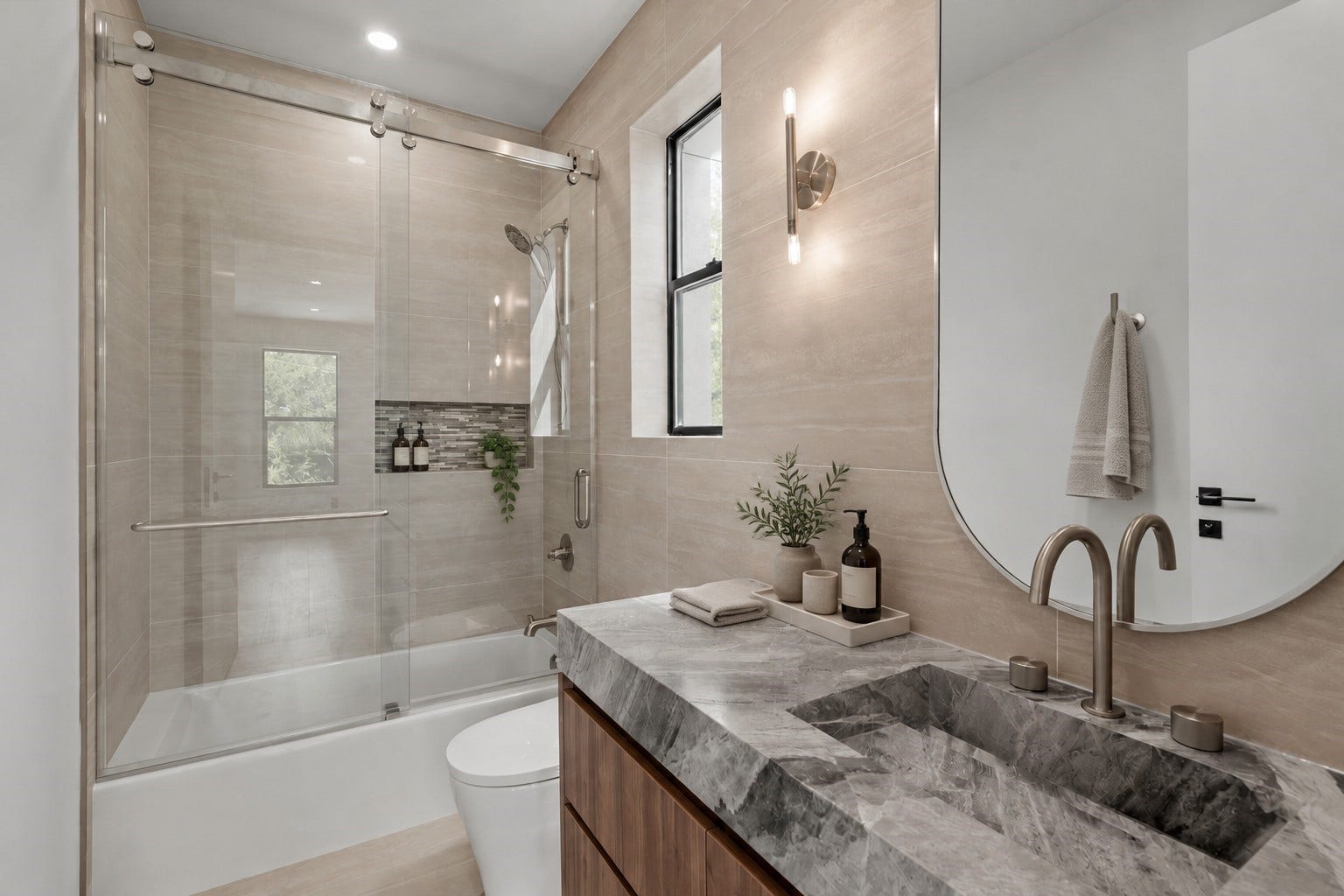 827 Bunker Hill Road, Houston, TX 77024 Fifth bathroom, virtually staged