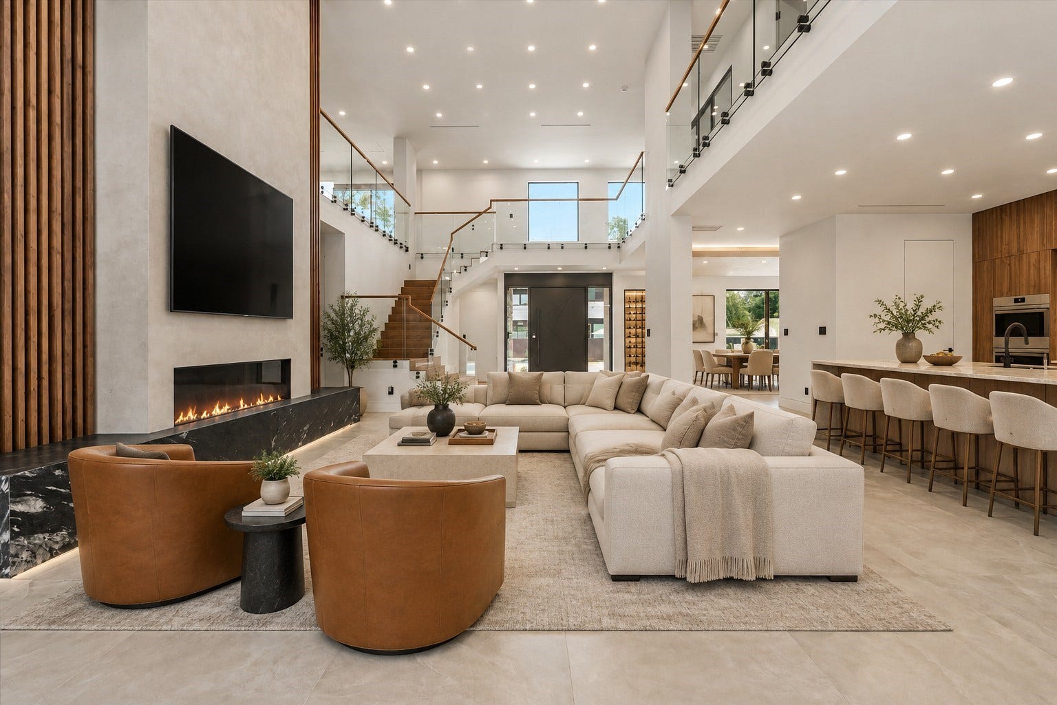 827 Bunker Hill Road, Houston, TX 77024 Living room, virtually staged