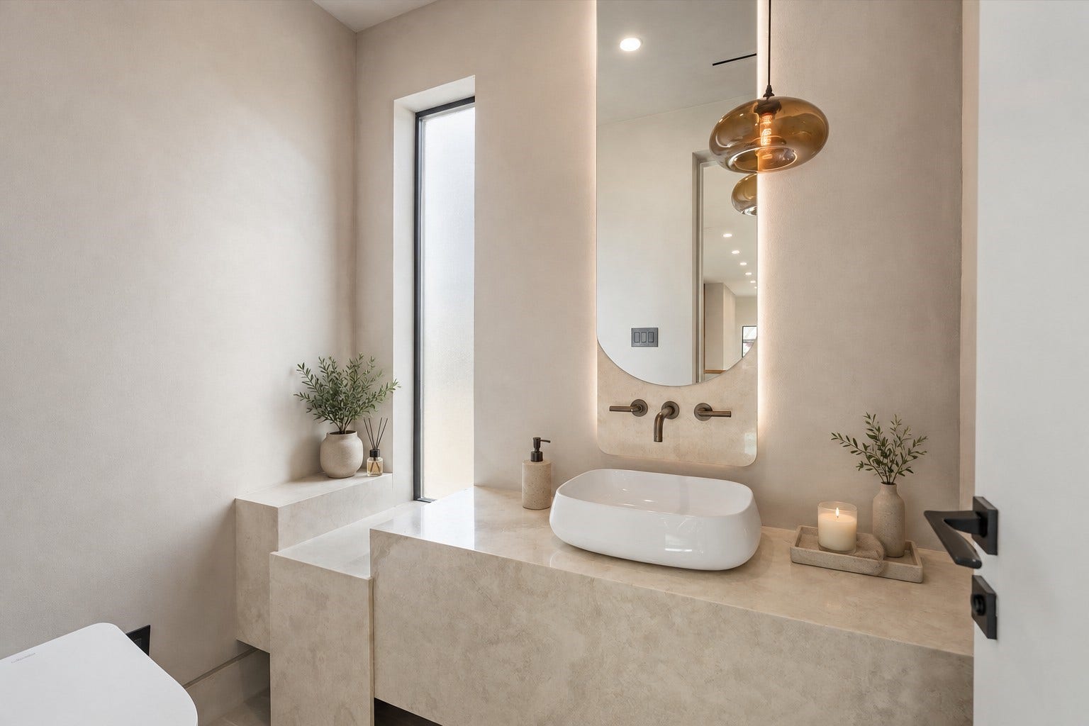 827 Bunker Hill Road, Houston, TX 77024 Second floor powder room, virtually staged