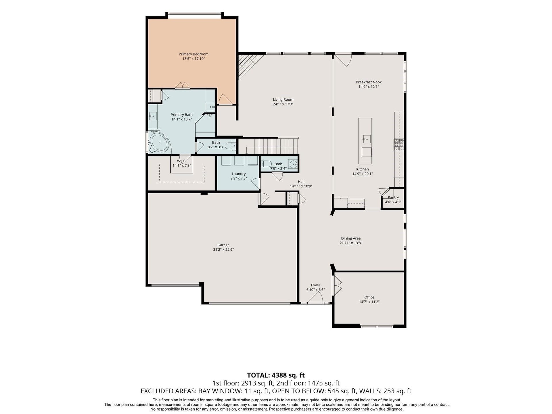 6031 Granite Shadow Lane, Porter, TX 77365 Floor Plan - 1st Floor