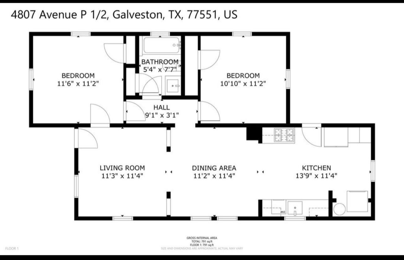 4807 Avenue P 1/2, Galveston, TX 77551 FLOOR PLAN