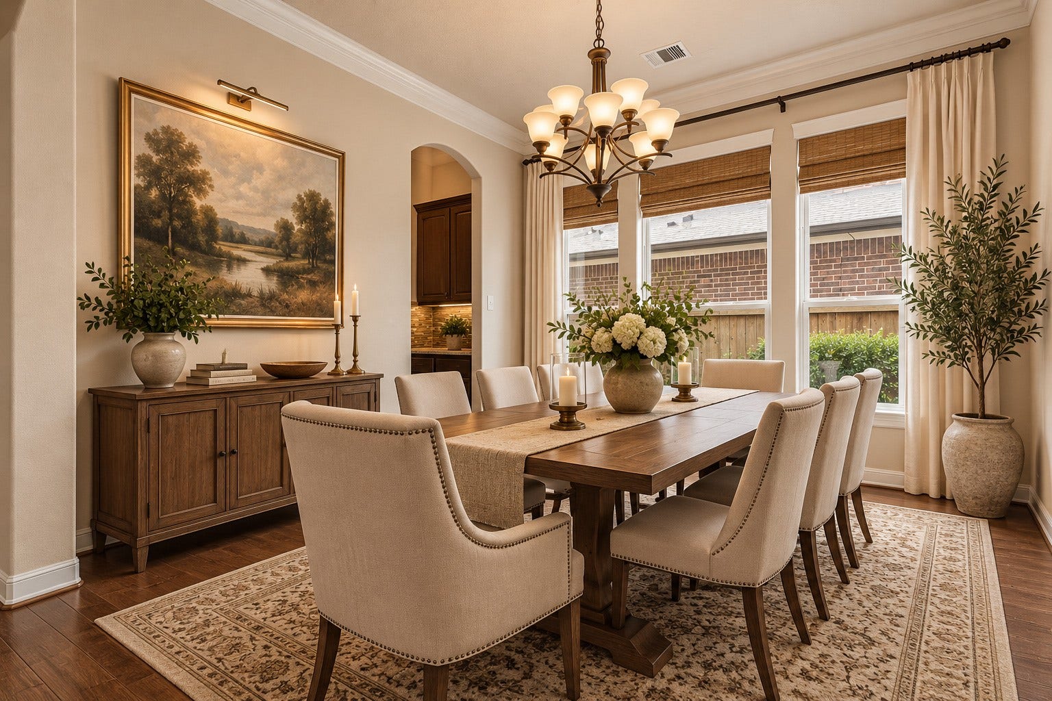 13920 N Lake Branch Lane, Houston, TX 77044 Formal dining room shown with virtual staging