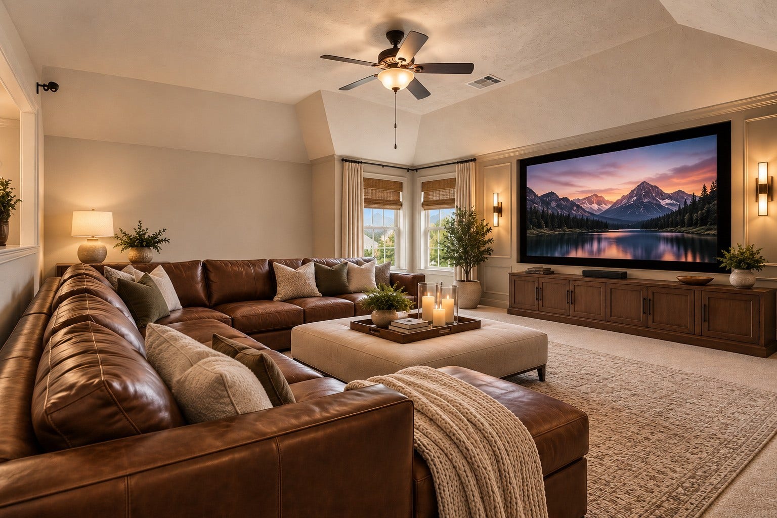 13920 N Lake Branch Lane, Houston, TX 77044 Upstairs gameroom - virtually staged as a movie room