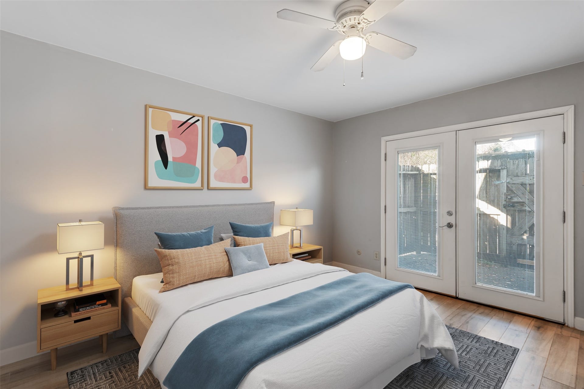 9029 Gaylord Drive, #129, Houston, TX 77024 Bedroom has been virtually staged.