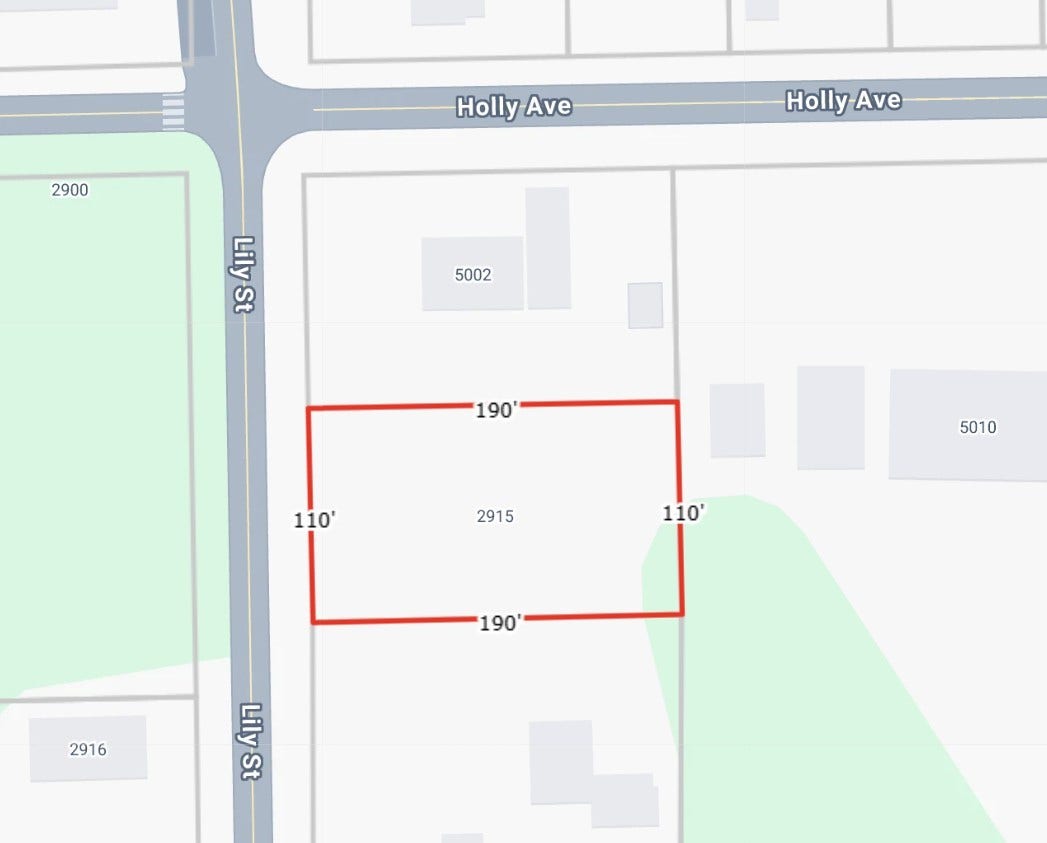 2915 Lily Street, Pasadena, TX 77503 Lot dimensions