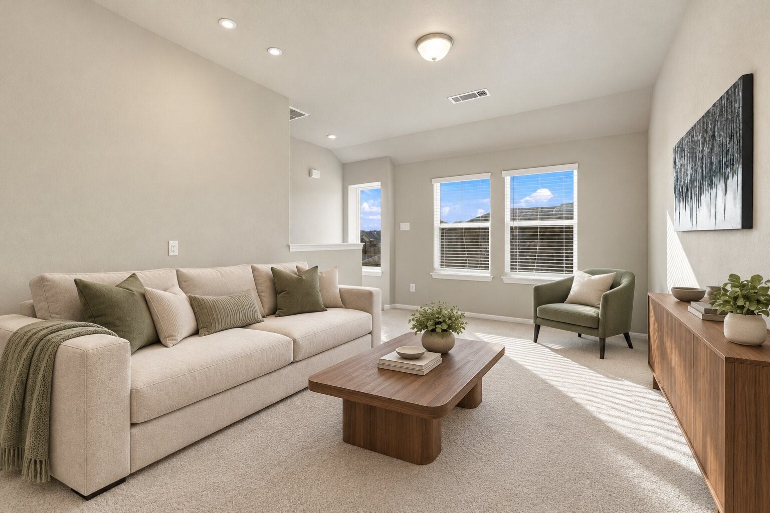 Virtual Staging Upstairs Family Room