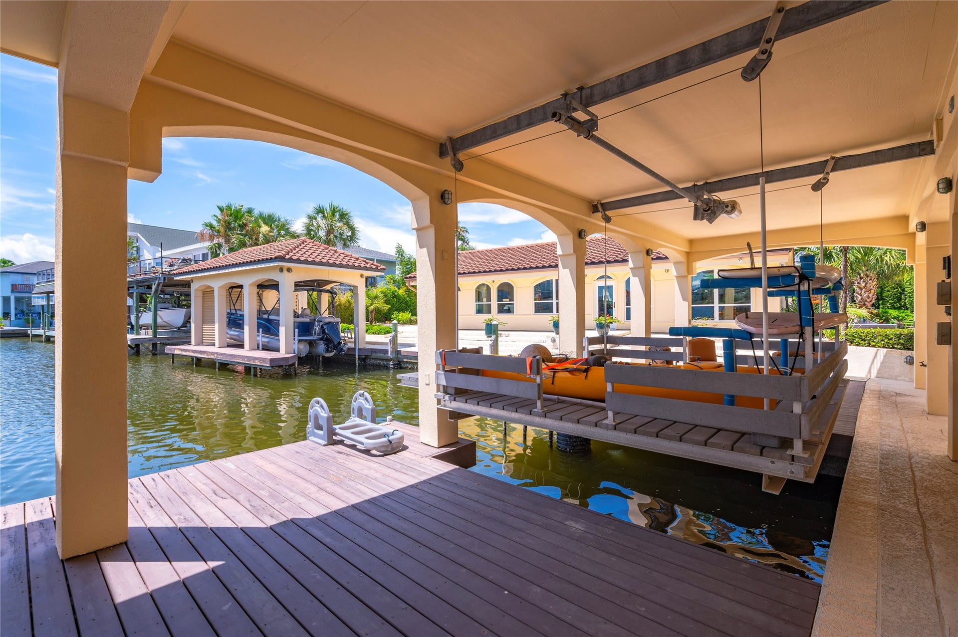 215 Sampan Drive, Galveston, TX 77554 From boat dock view