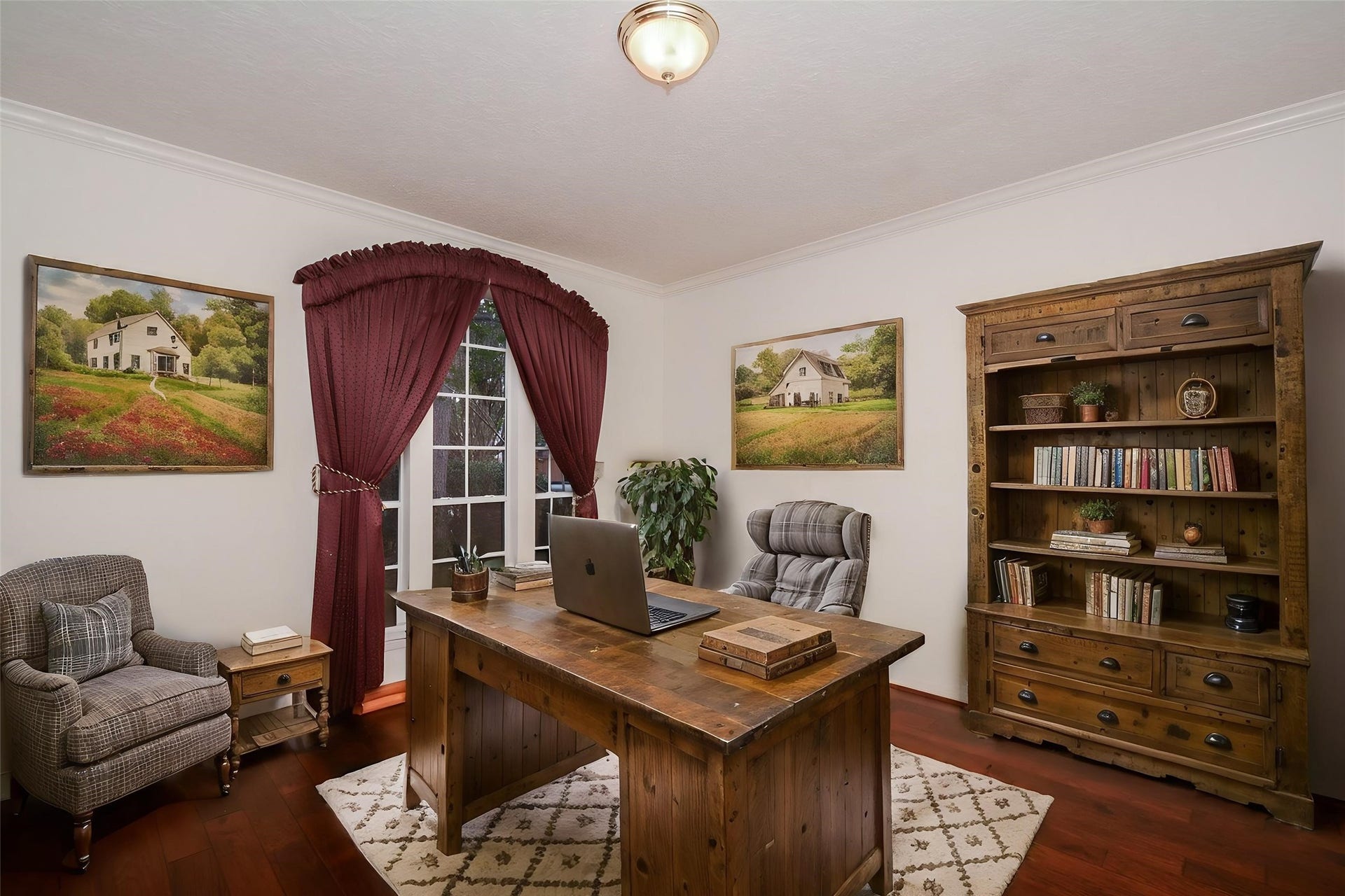 17122 Highland Canyon Drive, Houston, TX 77095 Front room virtually staged as a home office area