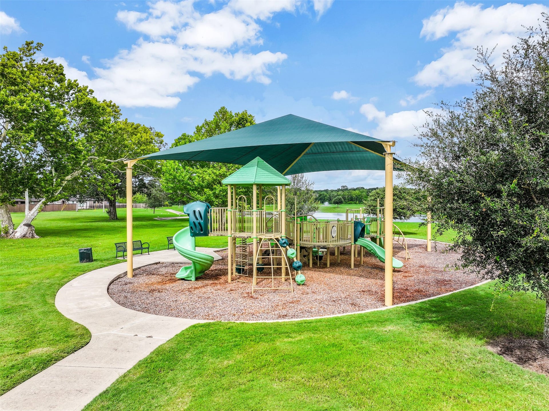 1570 Mustang Trail, Friendswood, TX 77546 Just a short walk from home, the Friendswood Trails neighborhood playground offers shaded play equipment surrounded by beautifully maintained green space and walking pathsone of several community amenities conveniently close to 1570 Mustang Trail.