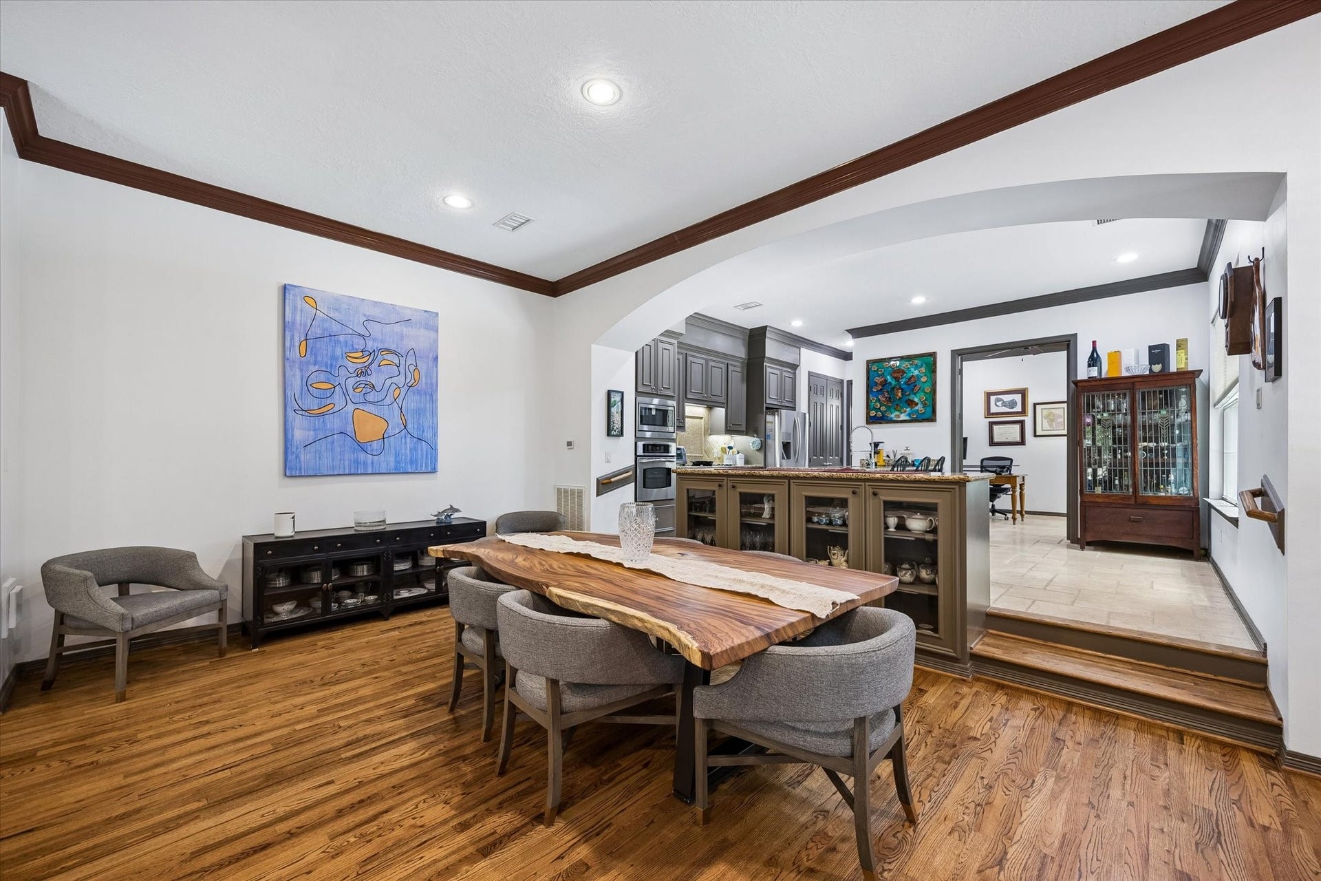 The Den, Living Room and Dining Room all have abundant wall space for your furniture and your art.