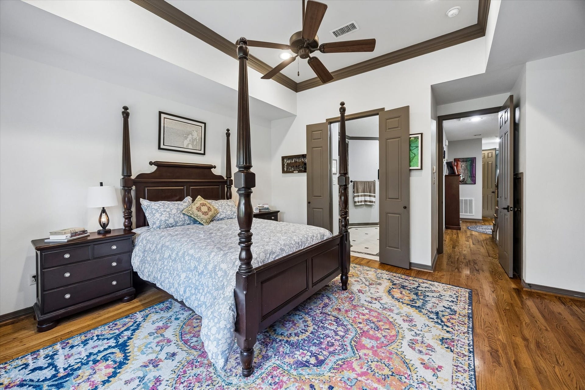 The Master Suite is at the end of the Hallway so that it is private and serene.