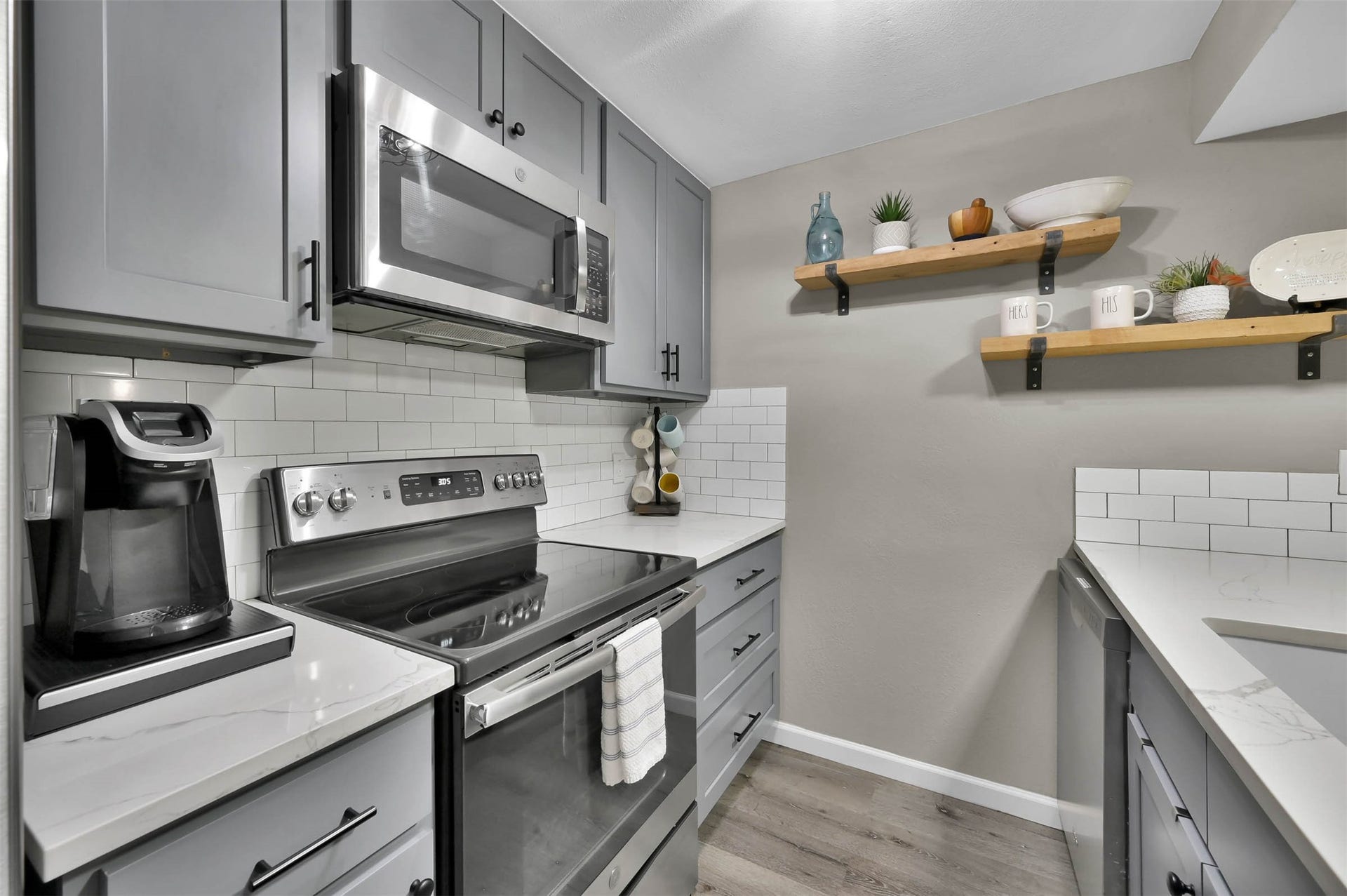 looking into kitchen