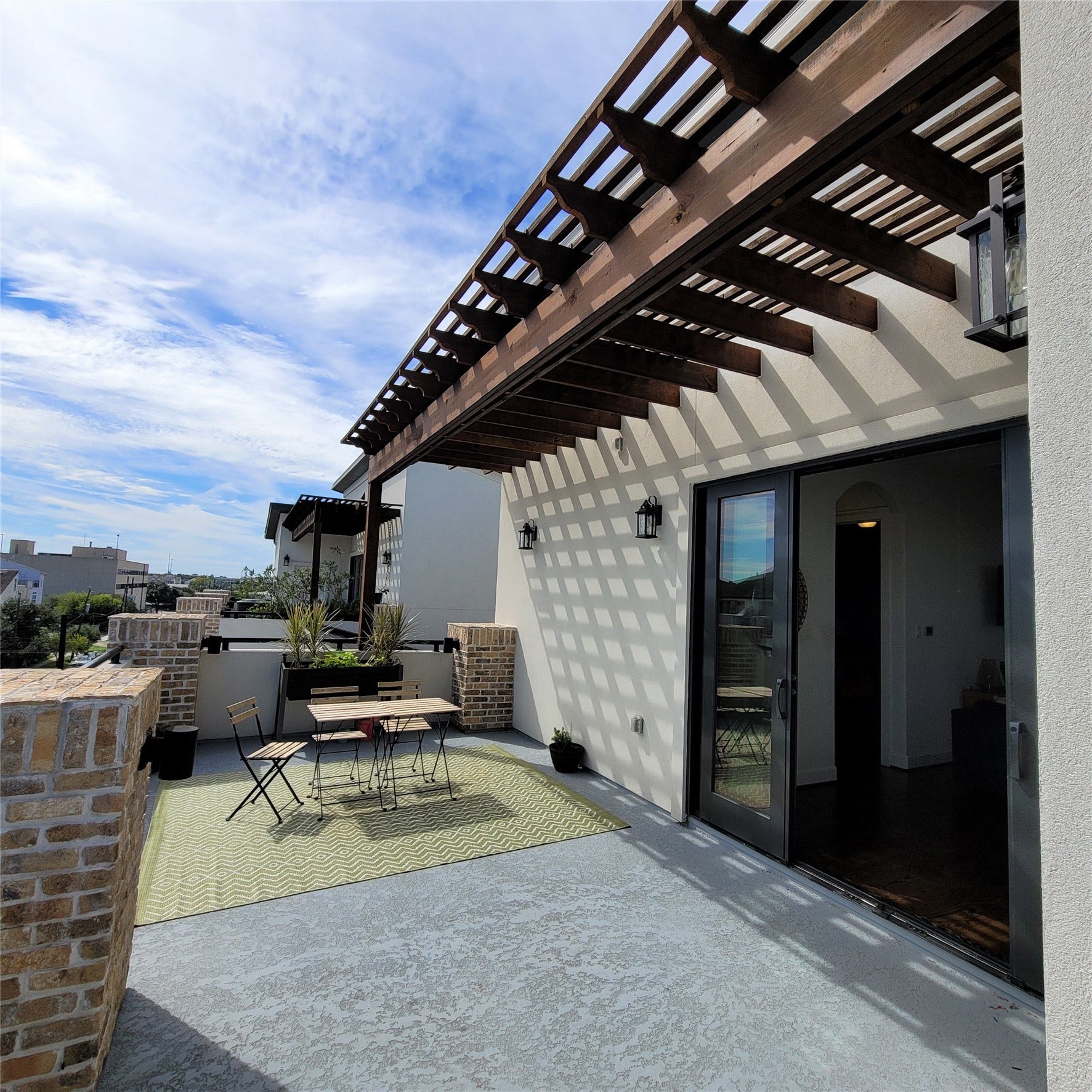 Enjoy your morning coffee and evening hangout at this amazing deck patio.