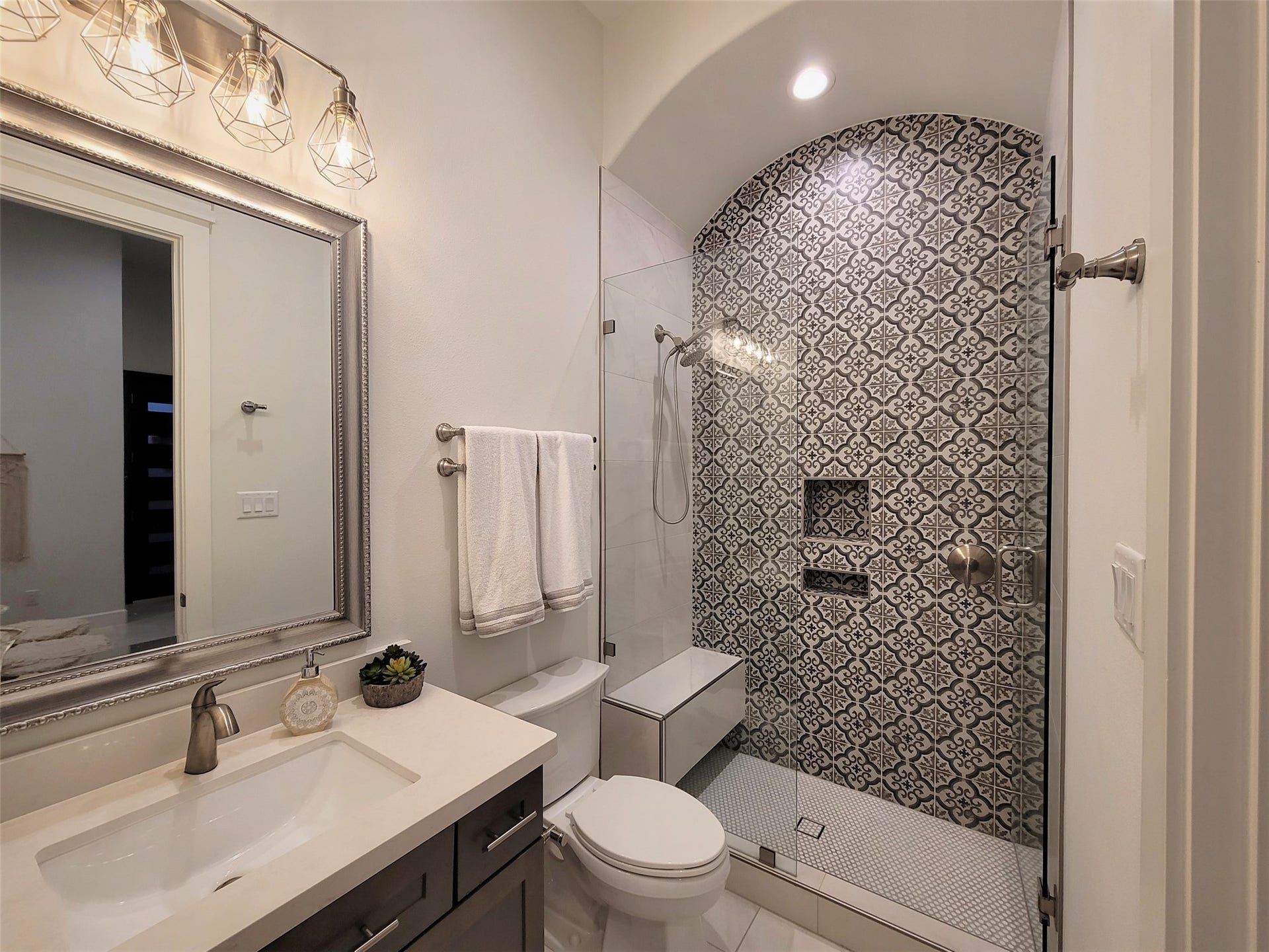 Bathroom 1 with walk-in shower