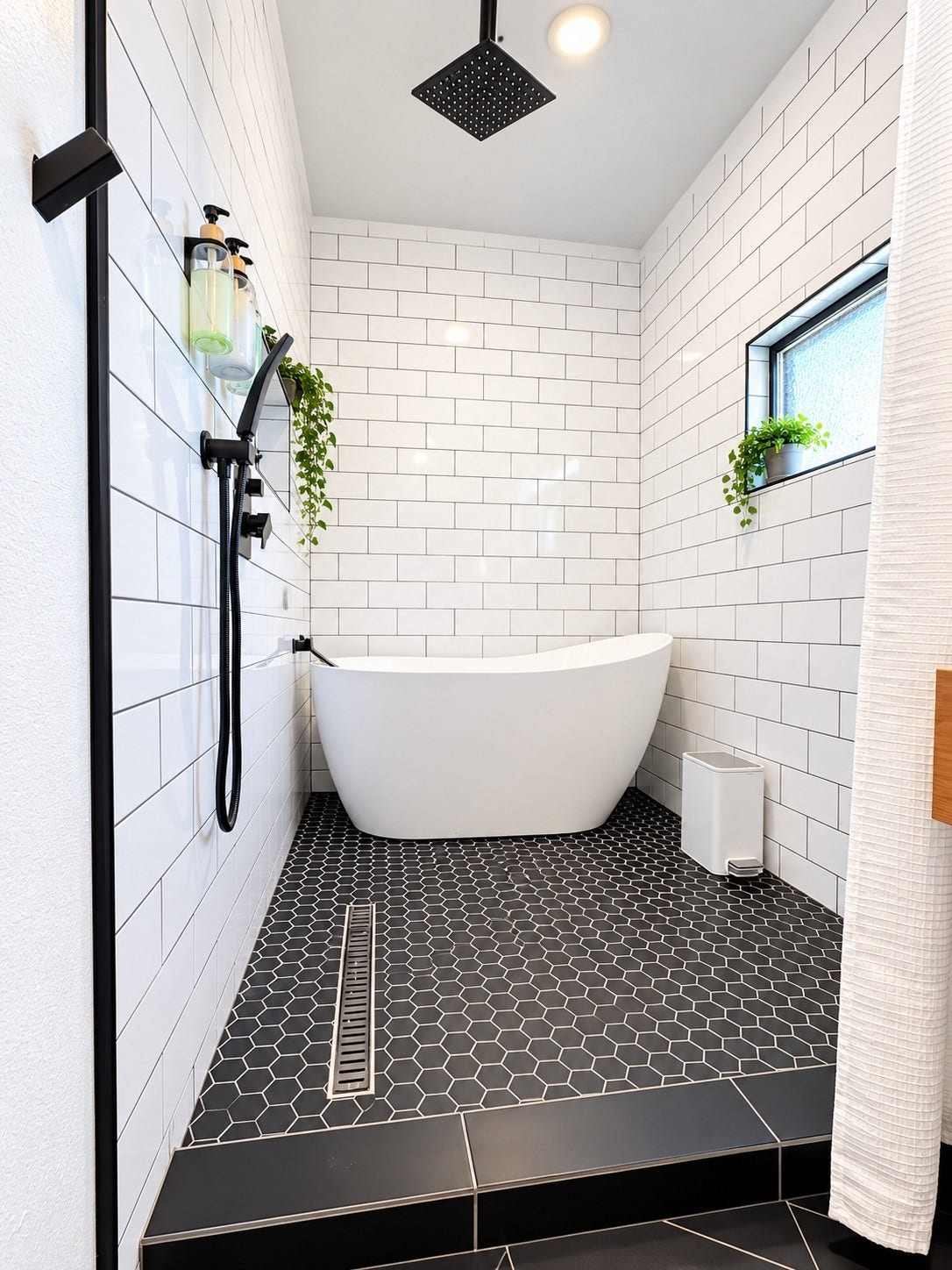 3402 Avenue Q 1/2, Galveston, TX 77550 Oversized tile shower and soaking tub.