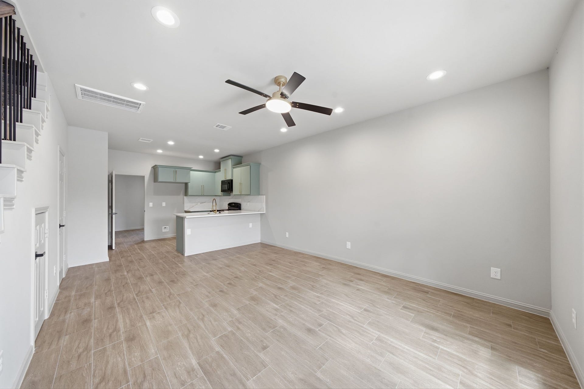 Each private unit features an open concept living and kitchen area with modern finishes and abundant natural light.