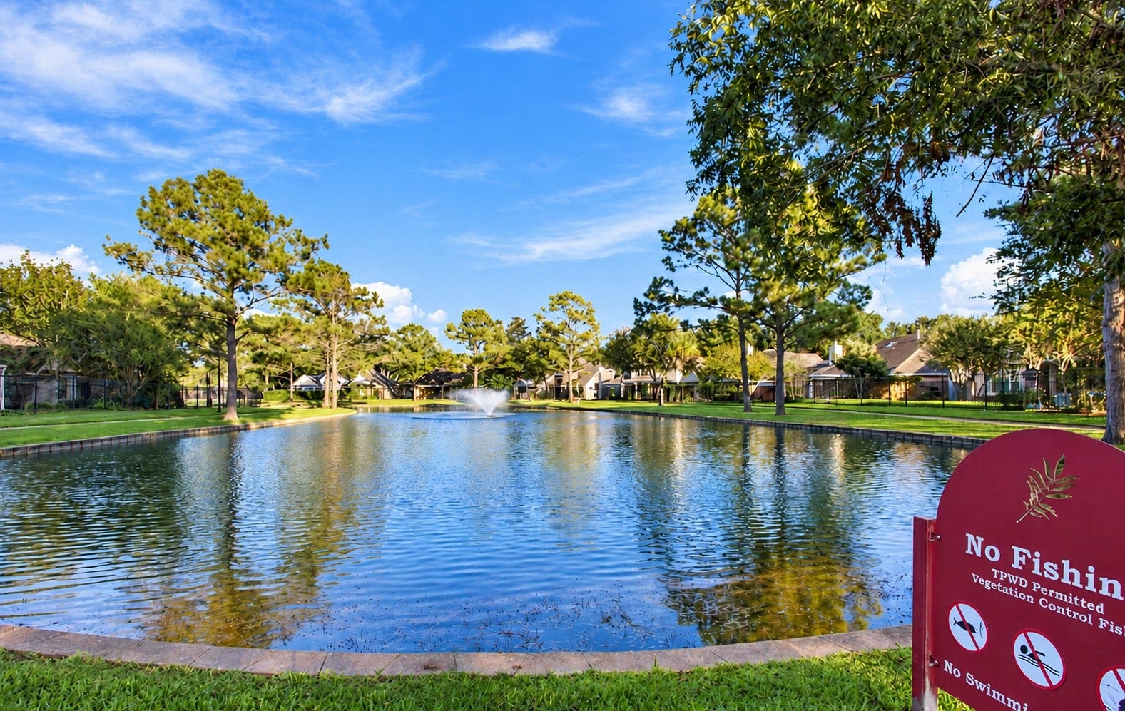 A view of the pond in front of the home!