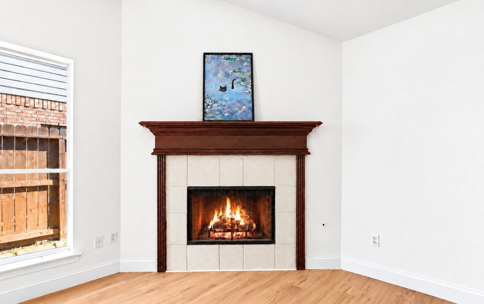 5226 Chasewood Drive, Bacliff, TX 77518 The living room has a fireplace!