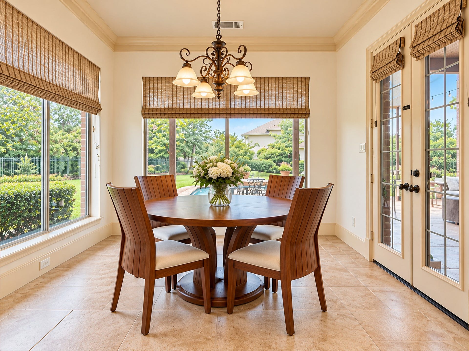 25207 Hideaway Run Drive, Spring, TX 77389 Breakfast Room has a spectacular view of the pool