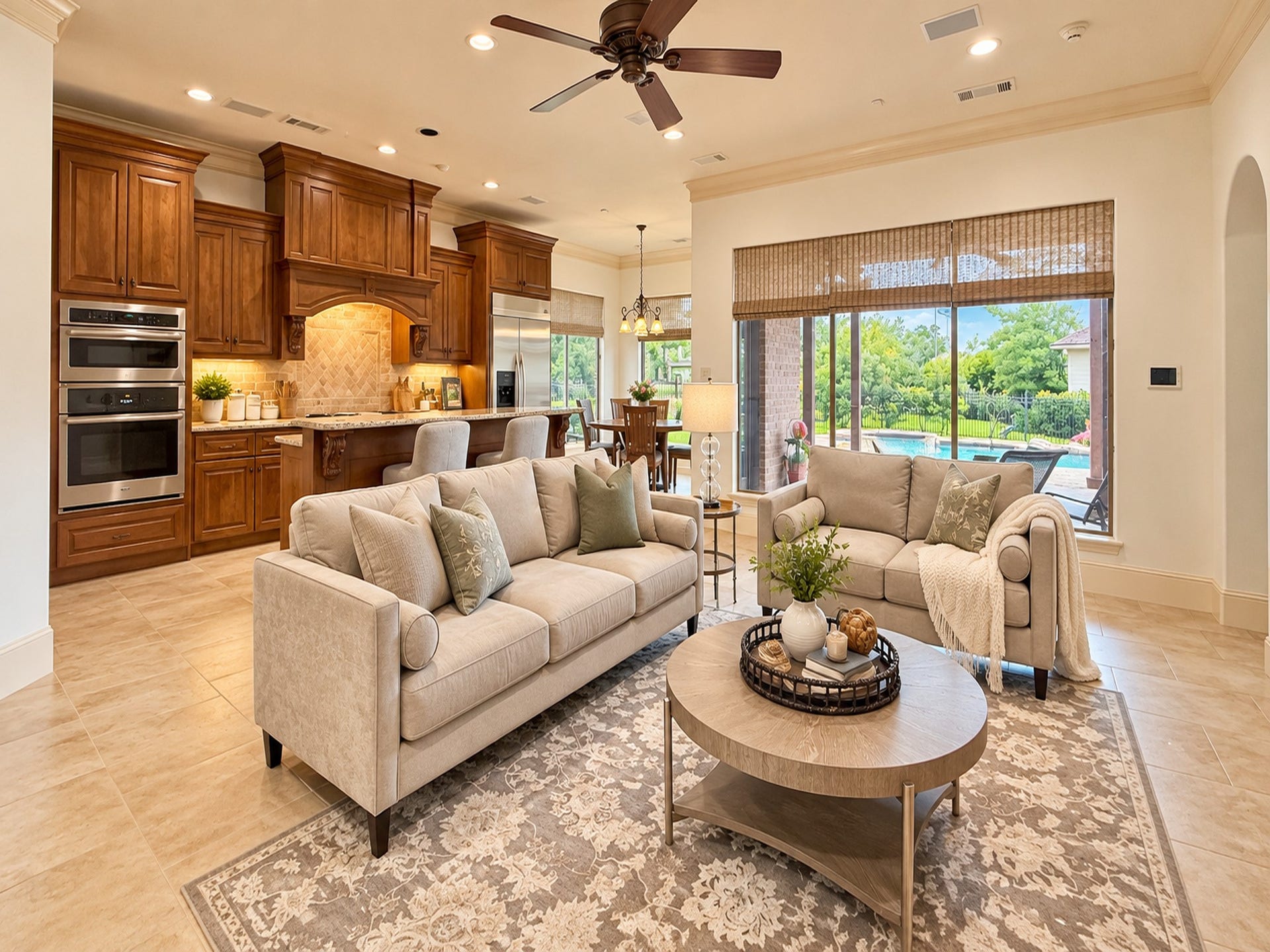 25207 Hideaway Run Drive, Spring, TX 77389 Family Room is open to the Kitchen & Breakfast Room