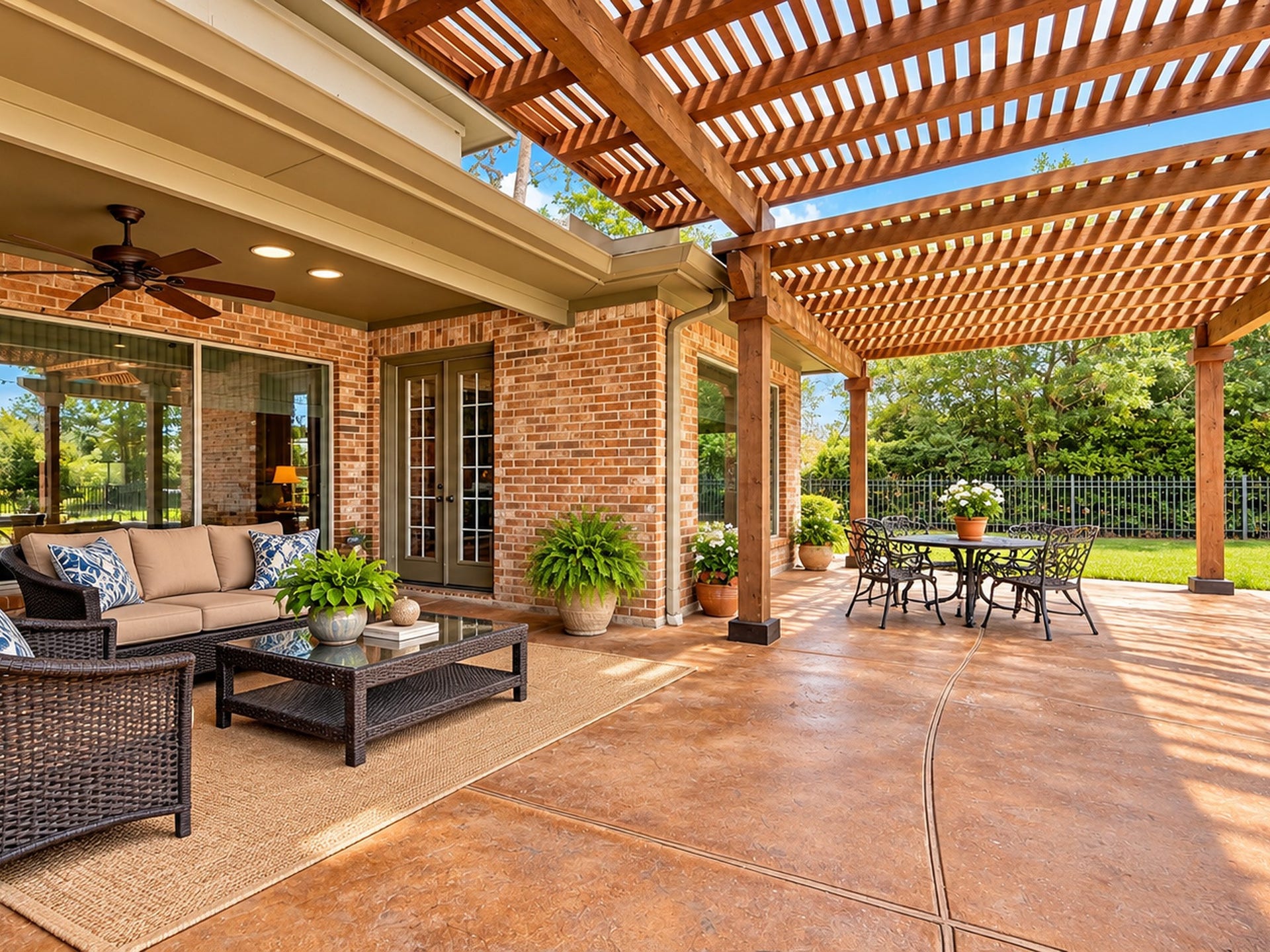 25207 Hideaway Run Drive, Spring, TX 77389 Two pergolas offer plenty of shade