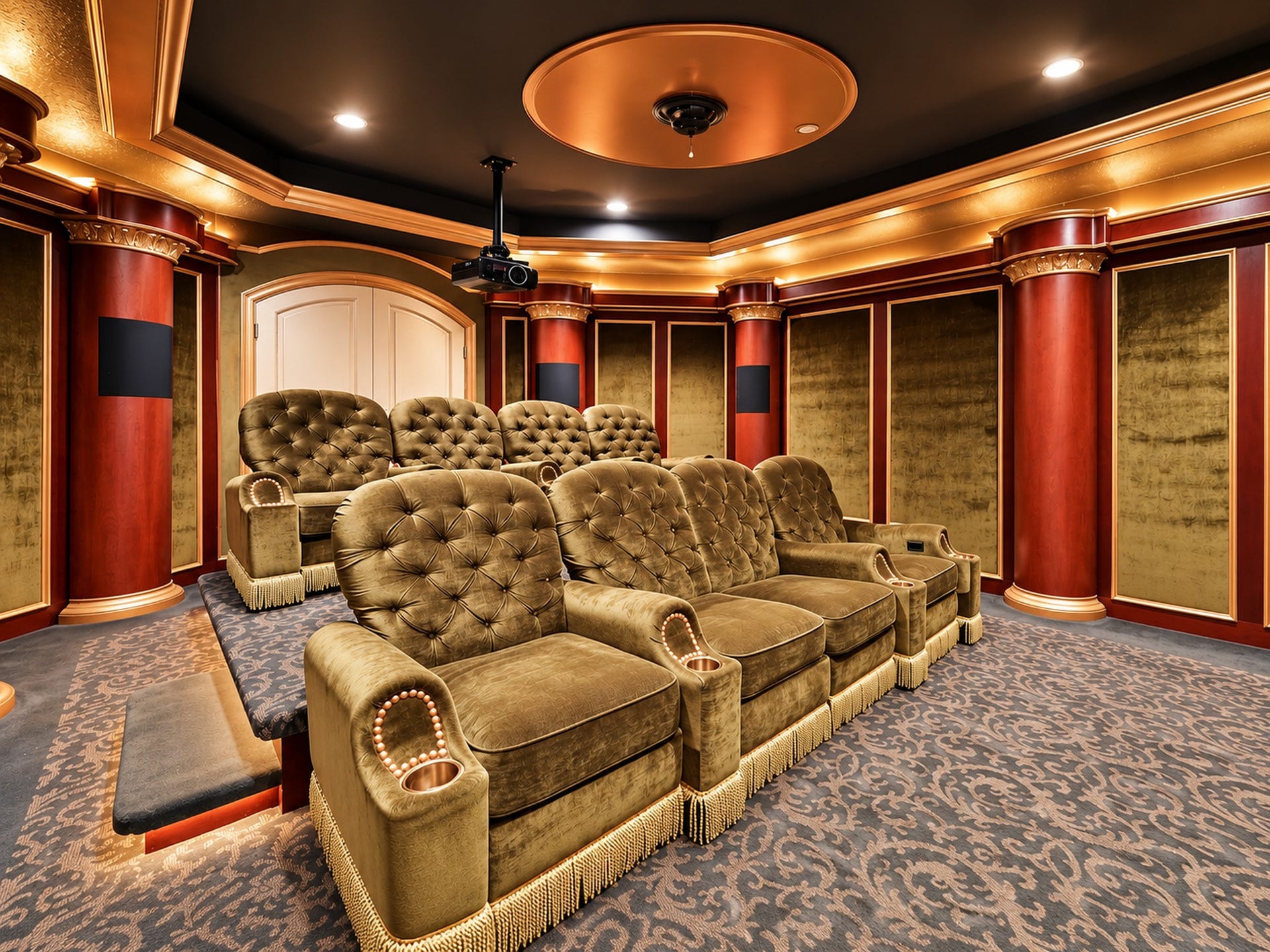 25207 Hideaway Run Drive, Spring, TX 77389 Electronic auto-recline seating for 8, a 110" movie screen & projector system