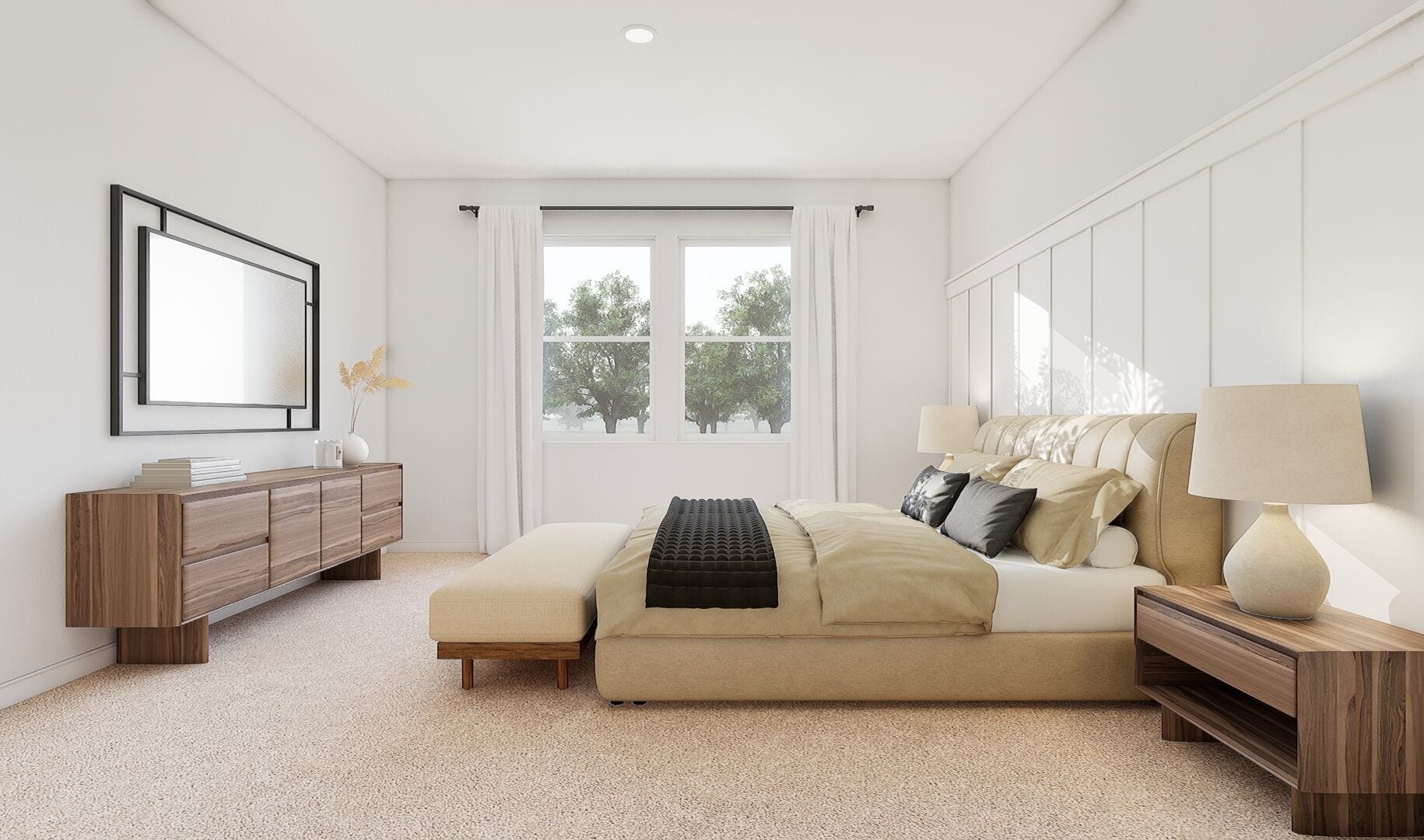 Tranquil primary suite (*Artist rendering used for illustration purposes only.)